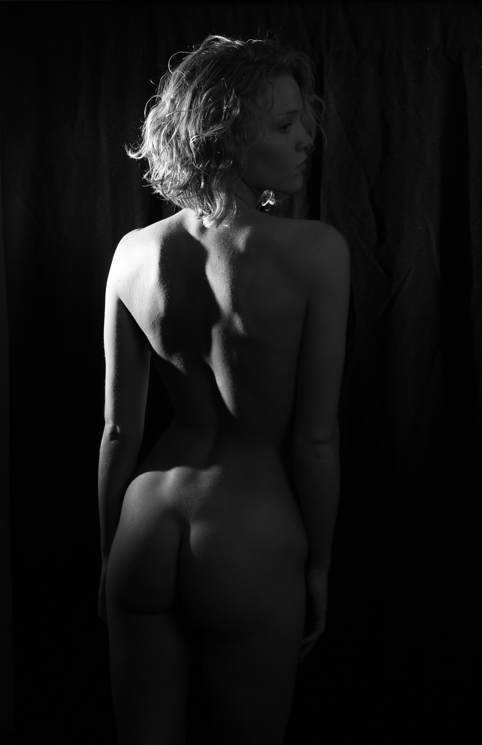 Black and White photo of Nude Female back