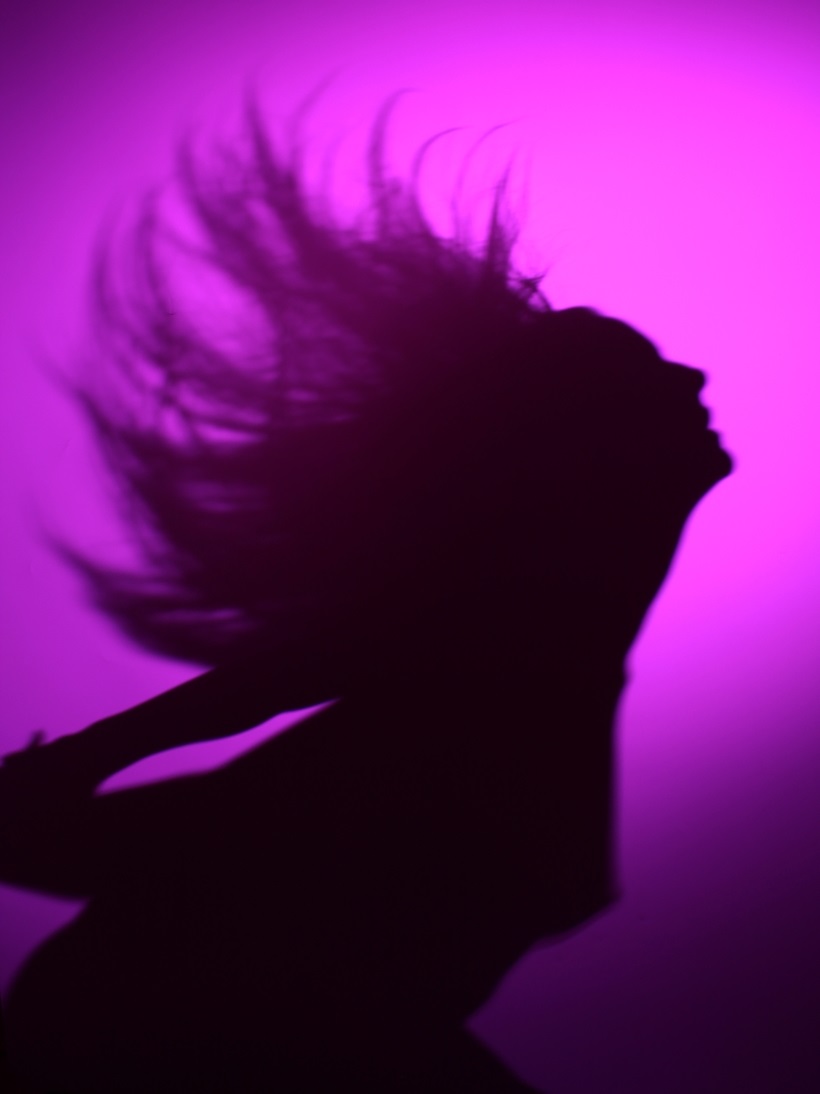Purple Silhouette of nude woman